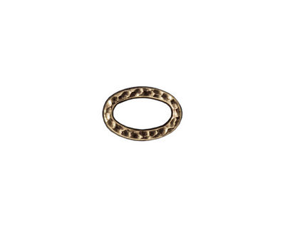 TierraCast Antique Brass (plated) Small Hammertone Oval Ring 12x8mm