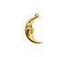 Stampt Antique Gold (plated) Crescent Moon Charm 11x19mm
