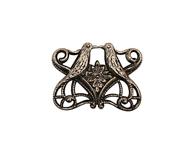 Stampt Antique Pewter (plated) Kissing Birds Connector 21x16mm