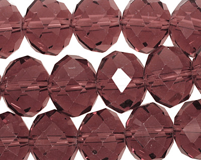 Raspberry Mocha Crystal Faceted Rondelle 14mm