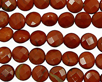 Red Jasper Faceted Coin 8mm