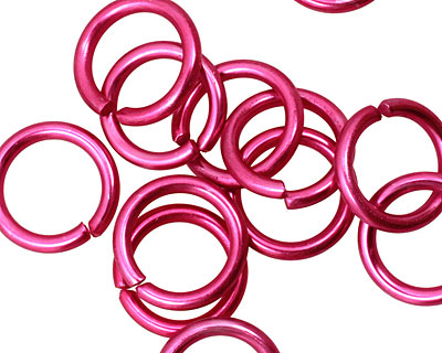 Pink Anodized Aluminum Jump Ring 14mm, 14 gauge (9.6mm inside diameter)