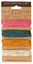 Spring Hemp Twine 20 lb, 29.8 ft x 4 colors