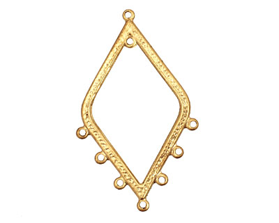 Brass Hammered Diamond Chandelier Link 31x51mm