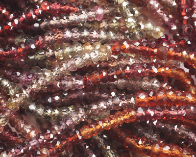 Sapphire (multi-color) Faceted Rondelle 3-4mm