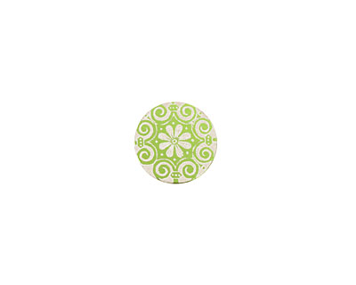Lillypilly Lime Green Scrolling Daisy Anodized Aluminum Disc 11mm, 24 gauge