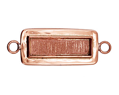 Copper Lipped Narrow Rectangle Bezel Link 12x36mm