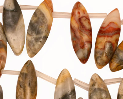 Crazy Lace Agate Spear Drops 8x23-25mm