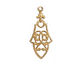 Brass Ornate Filigree Drop 15x35mm