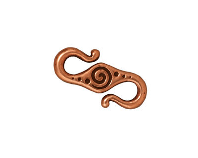 TierraCast Antique Copper (plated) Spiral S-Hook 23x10mm