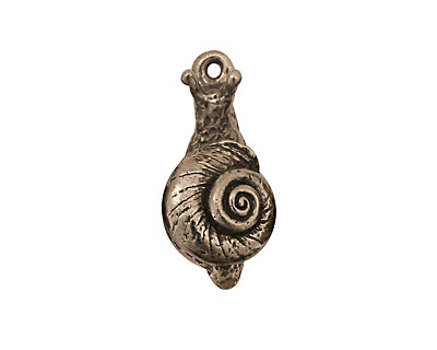 Green Girl Pewter Snail Dangle 11x26mm