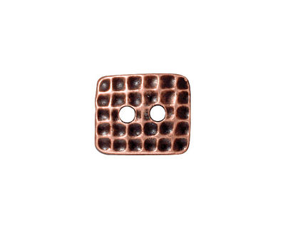 TierraCast Antique Copper (plated) Rectangle Hammertone Button 15x13mm