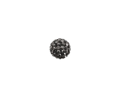 Jet Hematite Pave Round 8mm (1.5mm hole)