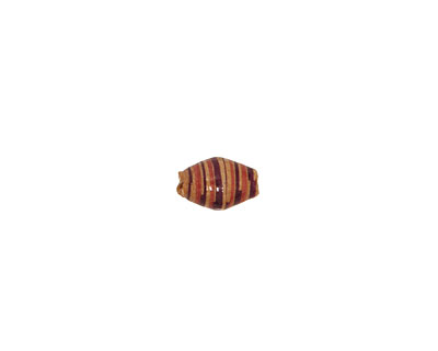 African Paper (violet, terra cotta, tan stripe) Rice 9-10x6mm