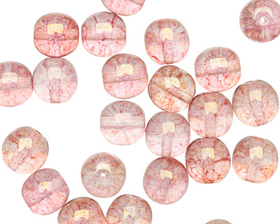 Czech Glass Luster Transparent Topaz/Pink Round 8mm