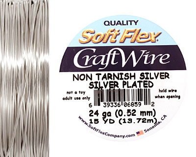 Soft Flex Non-Tarnish Silver Craft Wire 24 gauge, 15 yards