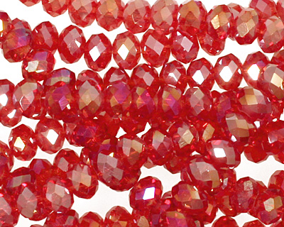 Light Garnet AB Crystal Faceted Rondelle 6mm
