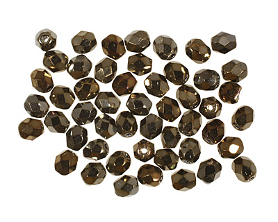 Czech Fire Polished Glass Iris Brown Round 4mm