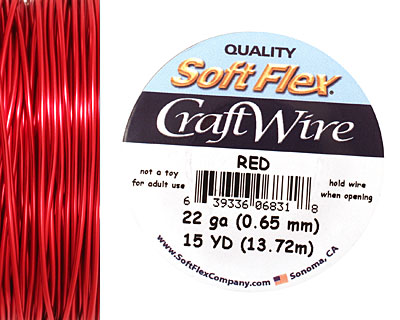 Soft Flex Red Craft Wire 22 gauge, 15 yards