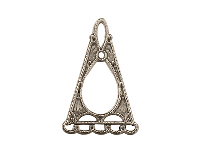 Stampt Antique Pewter (plated) Triangular Framed Chandelier Drop 18x28mm