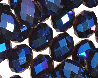 Metallic Cosmos Crystal Faceted Rondelle 14mm