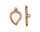 Antique Copper (plated) Simple Teardrop Toggle Clasp 22x15mm, 24mm bar