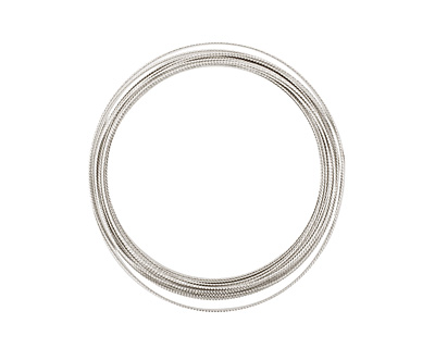 German Style Wire Silver (plated) Fancy Round 22 gauge, 5 meters