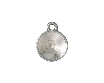 TierraCast Rhodium (plated) 12mm Round Drop Frame 14x18mm