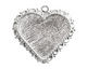 Nunn Design Sterling Silver (plated) Large Ornate Heart Bezel Pendant 40x37mm