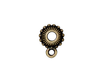 TierraCast Antique Brass (plated) Beaded Crown Euro Bail 7x15mm