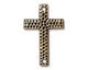 TierraCast Antique Brass (plated) Hammertone Cross 40x26mm