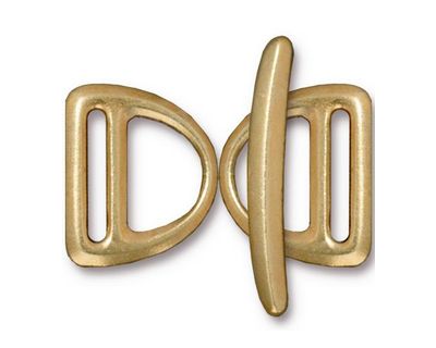 TierraCast Gold (plated) Slotted D Ring Set 17x20mm, 30mm bar