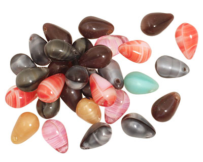 Czech Glass Graffiti Teardrop 6x9mm