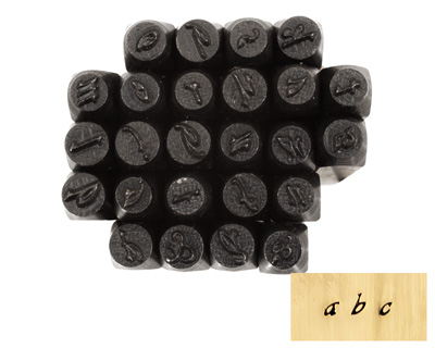 Script Lowercase Letters Metal Stamp Set w/ Box 3mm