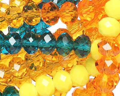 Sunny Skies Crystal Mix Faceted Rondelle 8mm