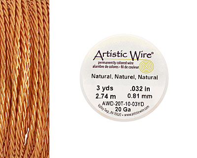 Twisted Artistic Wire Natural 20 gauge, 3 yards