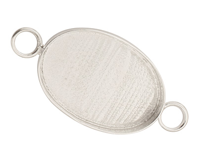 Silver (plated) Oval Bezel Link 29x20mm