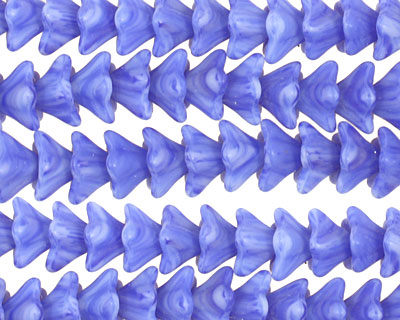Czech Glass Periwinkle (matte) 5 Point Bellflower 6x9mm