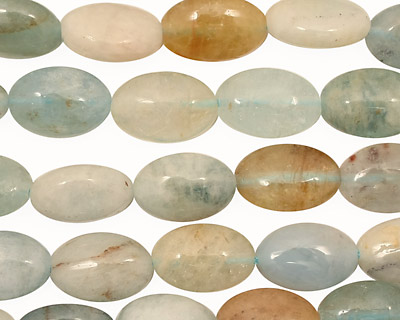 Aquamarine (multi) Flat Oval 12x8mm