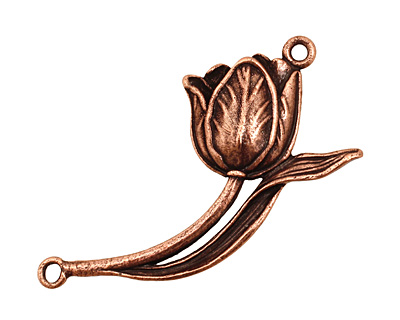 Ezel Findings Antique Copper Tulip Link 41x20mm