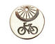 Earthenwood Studio Ceramic Oxidation Round Bicycle Pendant 36mm