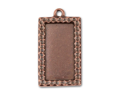 TierraCast Antique Copper (plated) Textured Rectangle 19x35mm