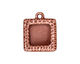 TierraCast Antique Copper (plated) Hammertone Square Frame Drop 19x22mm