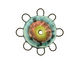 Jangles Ceramic Turquoise, Pink, Chartreuse Small Pinwheel 27-28mm