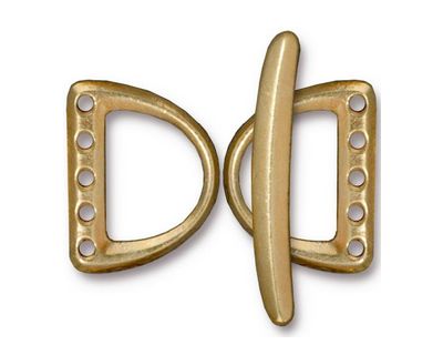 TierraCast Gold (plated) 5 Hole D Ring Set 15x20mm, 30mm bar