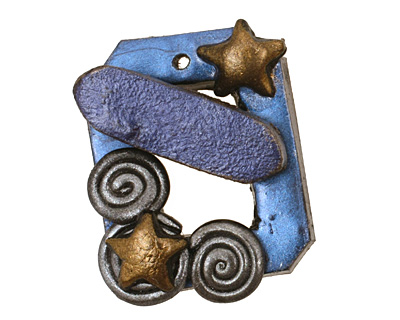 Poison Tree Polymer Clay Starry Night Toggle Clasp 24x20mm, 21mm bar