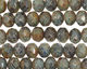 Czech Glass Blue Lily Garden Fire Polished Rondelle 6x9mm
