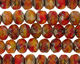Czech Glass Christmas Morning Fire Polished Rondelle 6x9mm