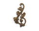 Vintaj Natural Brass Deco Vines Swirling Right 27x15mm