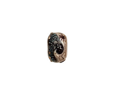 Grace Lampwork Sable Celestial Rondelle 9x14mm